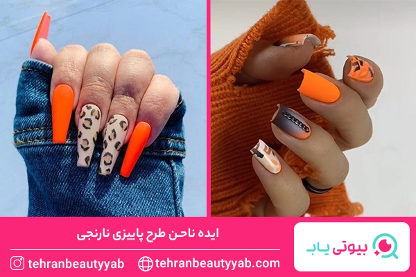 طرح ناخن پاییزی مینیمال