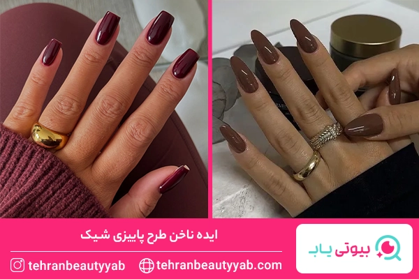 طرح ناخن پاییزی مینیمال