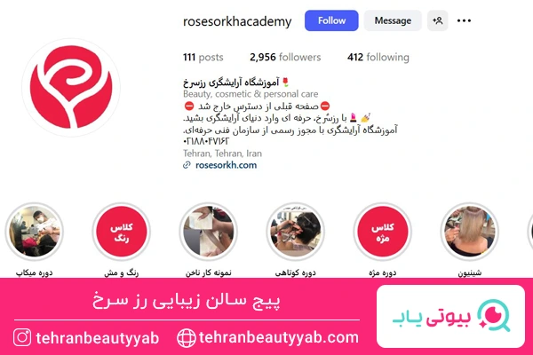 پیج سالن زیبایی رز سرخ