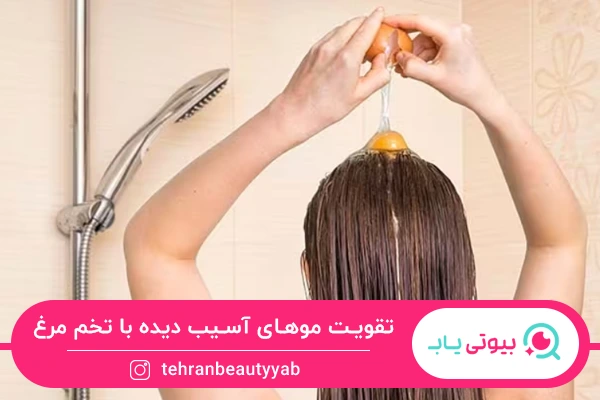 تقویت موهای آسیب دیده از خواص تخم مرغ برای مو است.